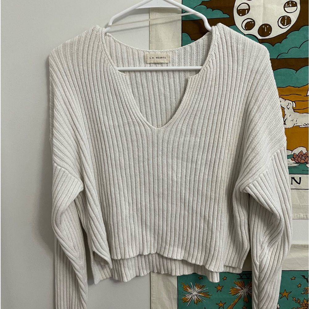 Cropped Ribbed Sweater from LA Hearts